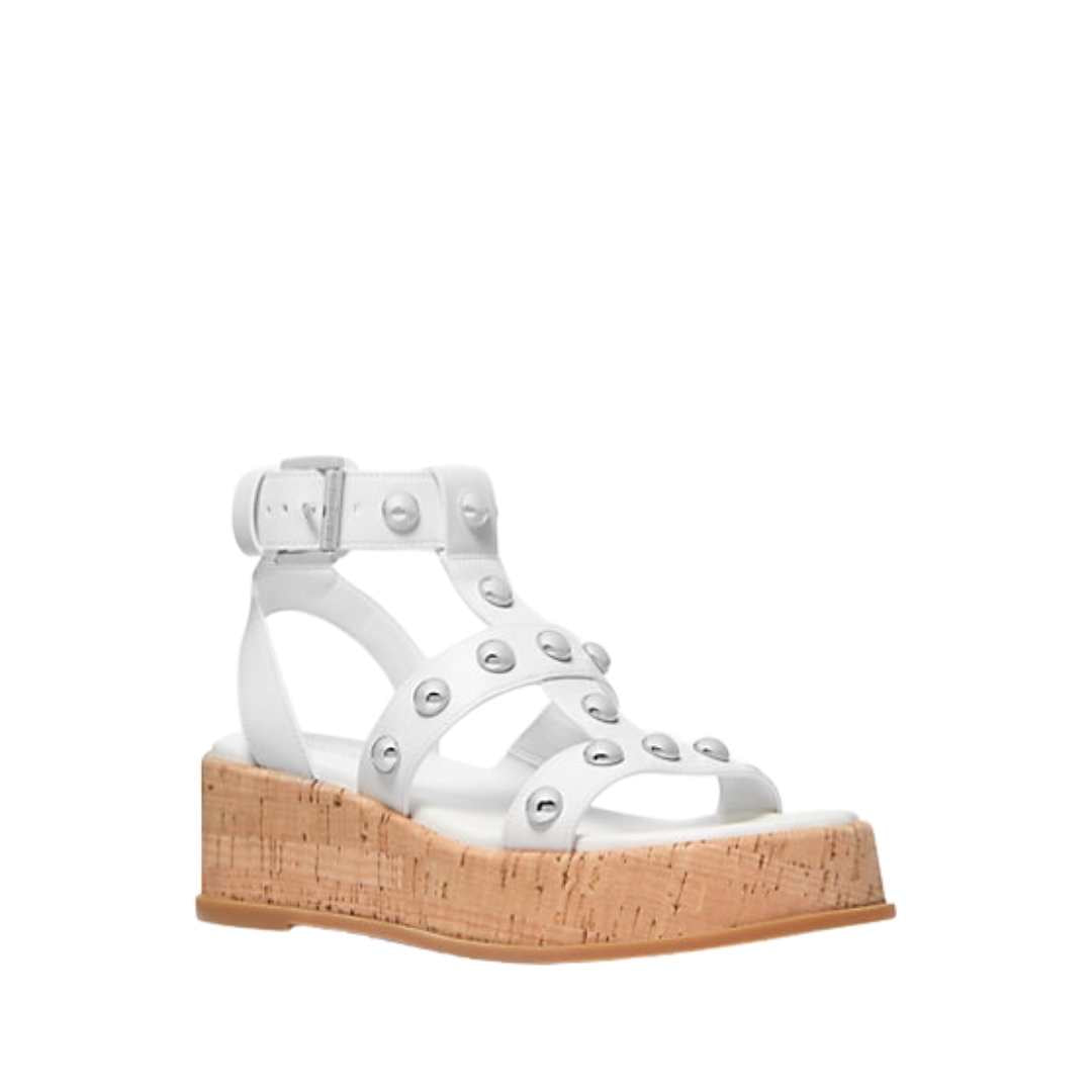 Sandalia gladiador con plataforma y tachuelas