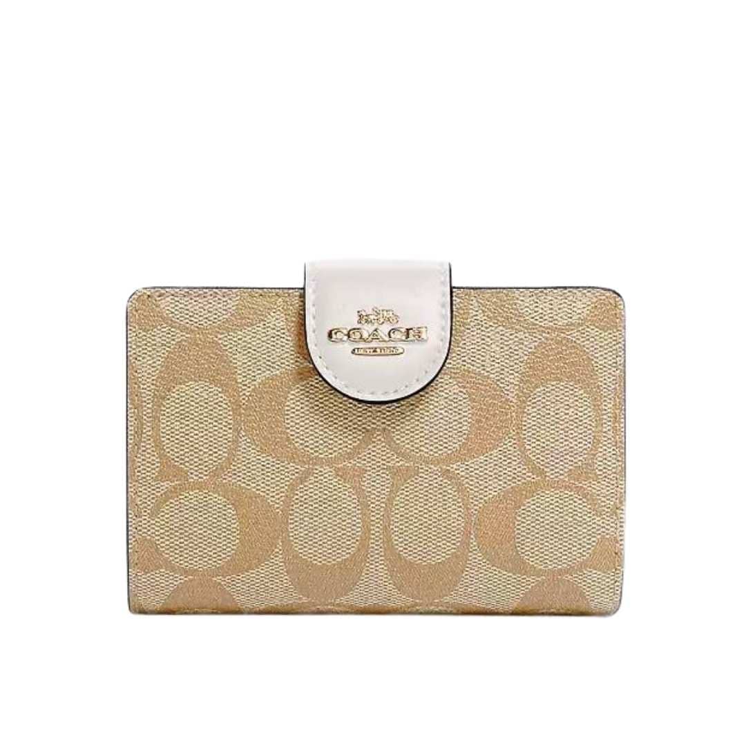 Cartera mediana broche