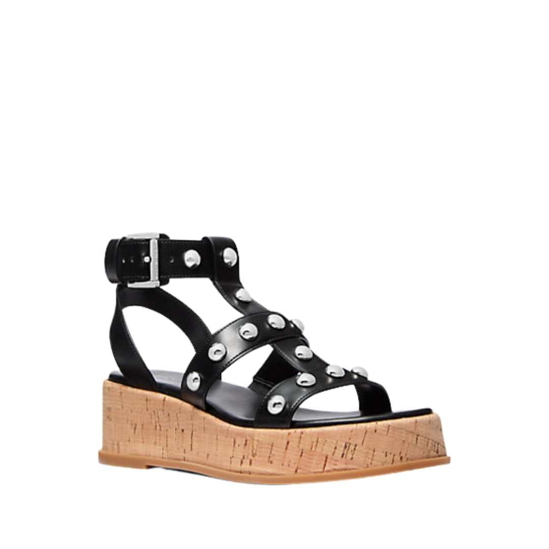 Sandalia gladiador con plataforma y tachuelas