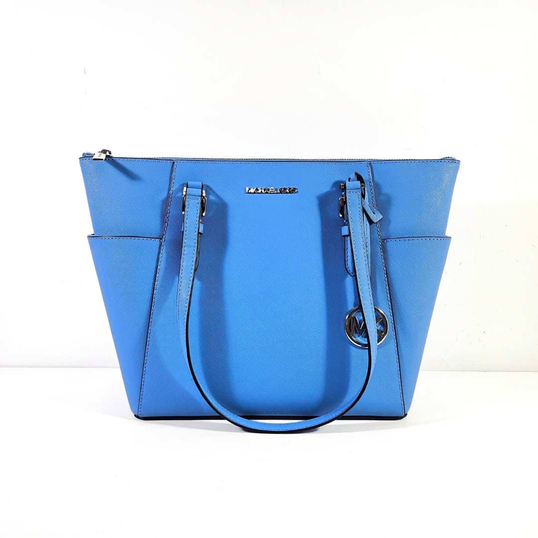 Large Saffiano Leather Top-Zip Tote Bag