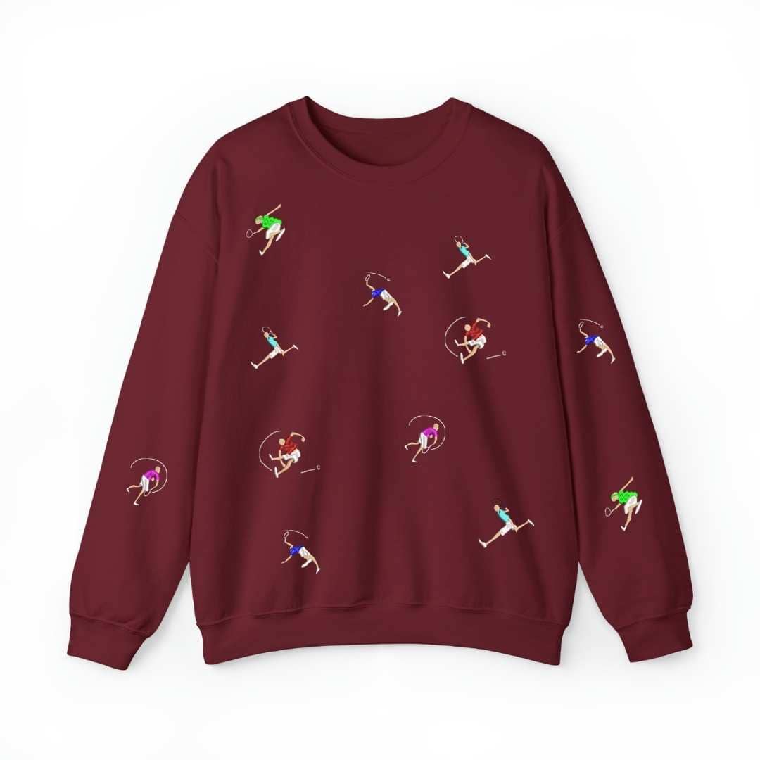 Sudadera cuello redondo mezcla pesada con Bordado "Mini players II"