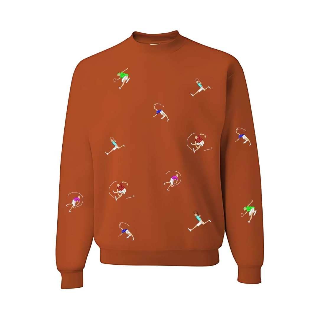 Sudadera cuello redondo mezcla pesada con Bordado "Mini players II"