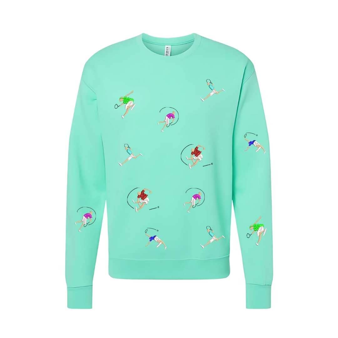 Sudadera cuello redondo mezcla pesada con Bordado "Mini players II"