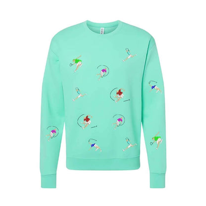 Sudadera cuello redondo mezcla pesada con Bordado "Mini players II"