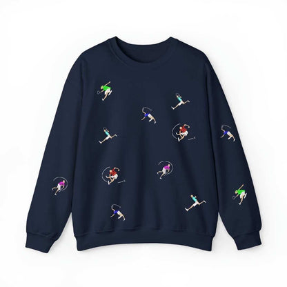 Sudadera cuello redondo mezcla pesada con Bordado "Mini players II"