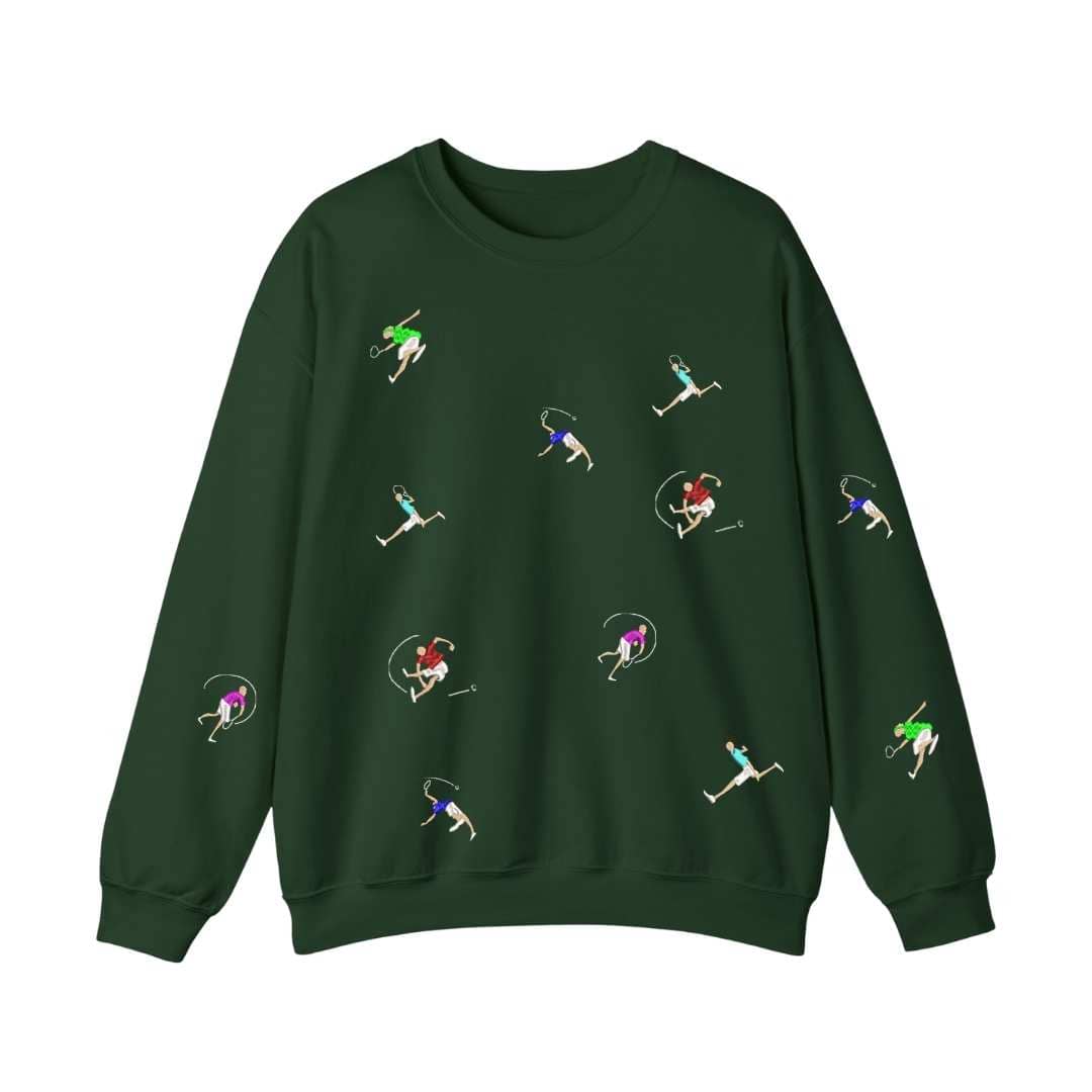 Sudadera cuello redondo mezcla pesada con Bordado "Mini players II"