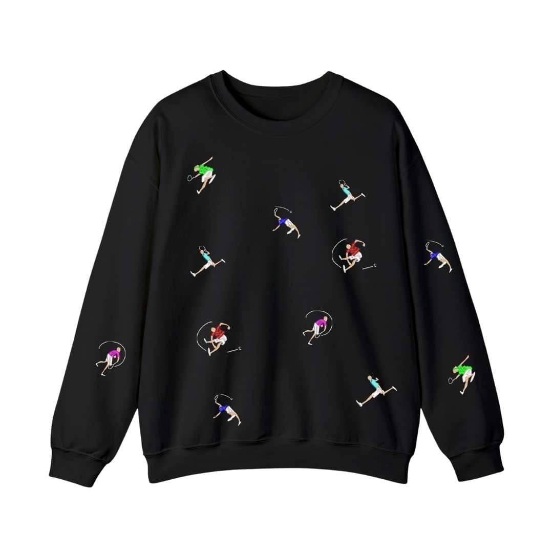 Sudadera cuello redondo mezcla pesada con Bordado "Mini players II"