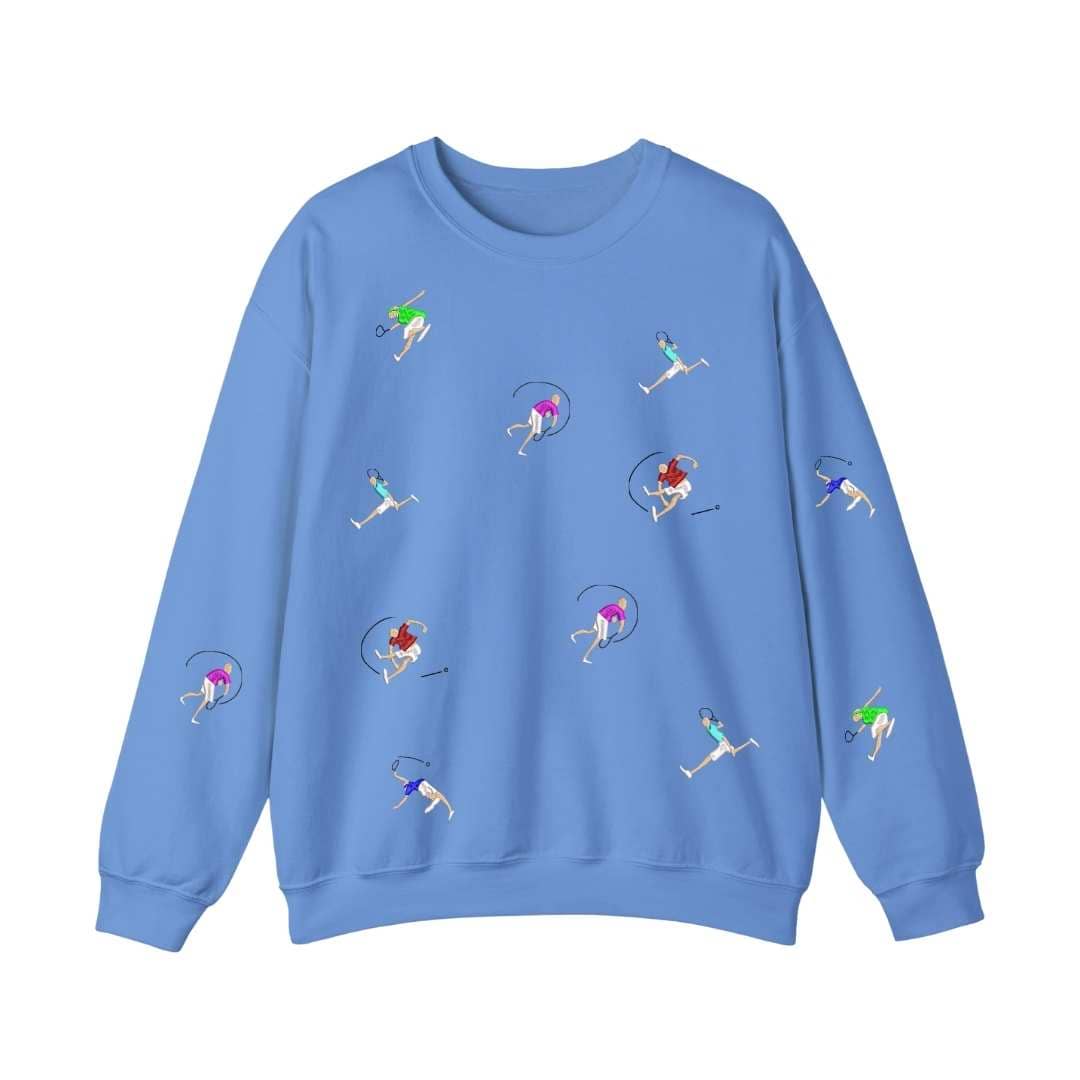 Sudadera cuello redondo mezcla pesada con Bordado "Mini players II"