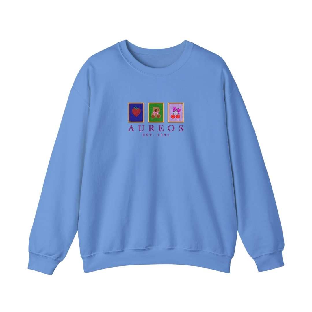 Sudadera cuello redondo mezcla pesada con Bordado "Cuadros de Valentín"